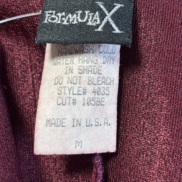 FormulaX  V Halter Neckline Open Back Burgundy 90's Y2K  Gorpcore size M made US - Picture 10 of 11